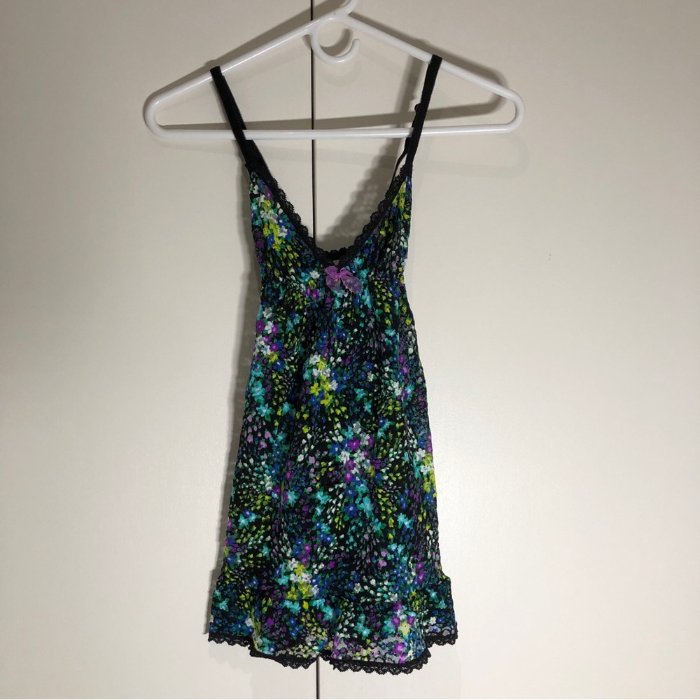 Victoria's Secret Lingerie Babydoll Slip Chemise, Size S, Sheer, Flower pattern